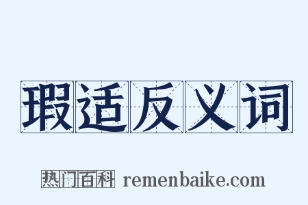 瑕适反义词是什么意思的图片